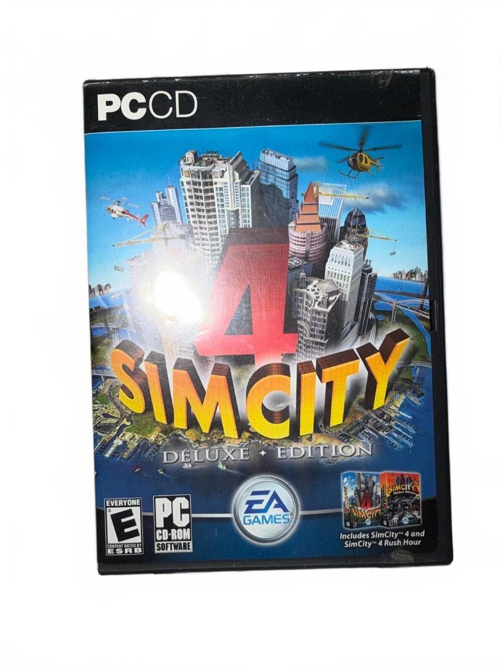 SimCity 4 Deluxe Edition PC CD-ROM Game with Rush Hour Expansion and Hint Card